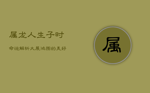 属龙人生子时命运解析：大展鸿图的美好时刻  第1张