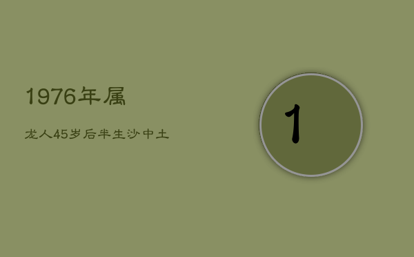 1976年属龙人45岁后半生：沙中土命的际遇与挑战  第1张