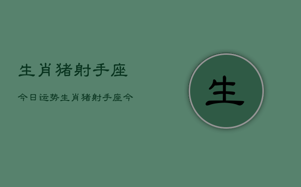 生肖猪射手座今日运势，生肖猪射手座今天运气  第1张