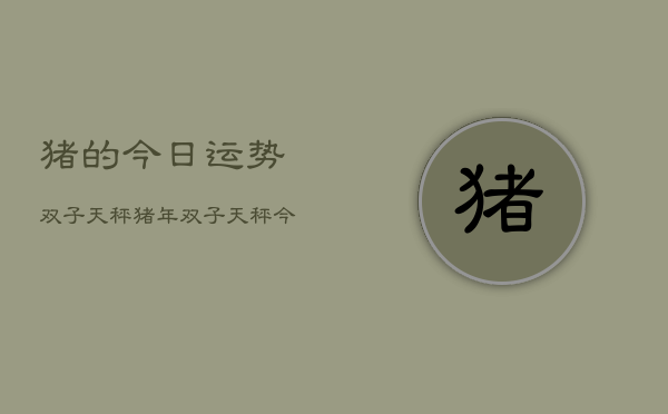 猪的今日运势双子天秤，猪年双子天秤今日运势查询  第1张
