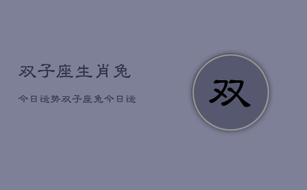 双子座生肖兔今日运势，双子座兔今日运程如何  第1张