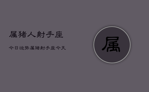 属猪人射手座今日运势，属猪射手座今天运气  第1张