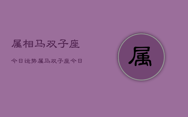属相马双子座今日运势，属马双子座今日运势查询  第1张