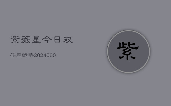 紫薇星今日双子座运势(20240609)  第1张