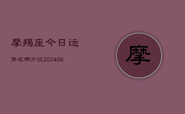 摩羯座今日运势在哪方位(20240613)  第1张