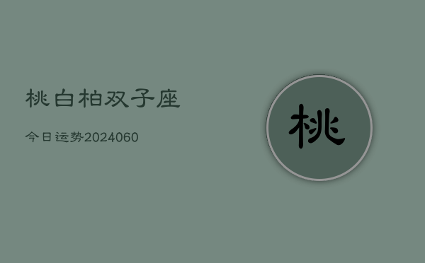 桃白柏双子座今日运势(20240613)  第1张