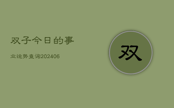 双子今日的事业运势查询(20240613)  第1张