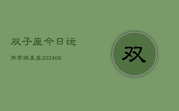 双子座今日运势紫微星座(7月20日)  第1张