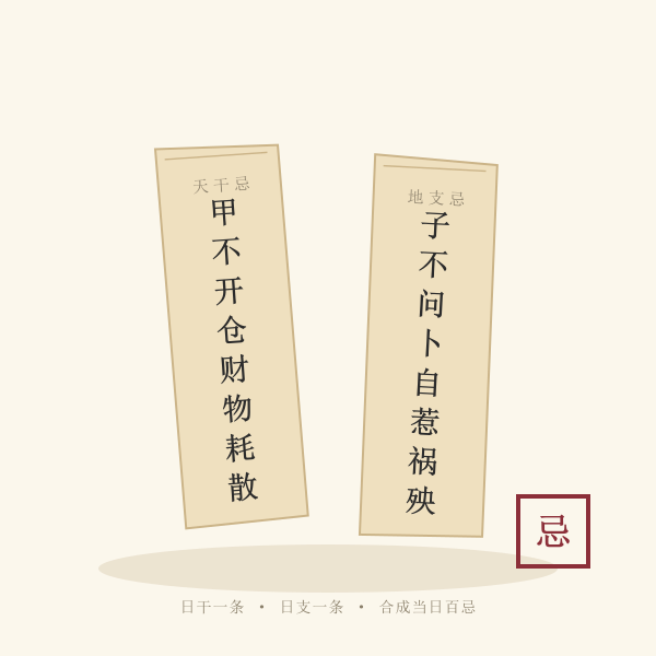 天干十忌与地支十二忌对照示意