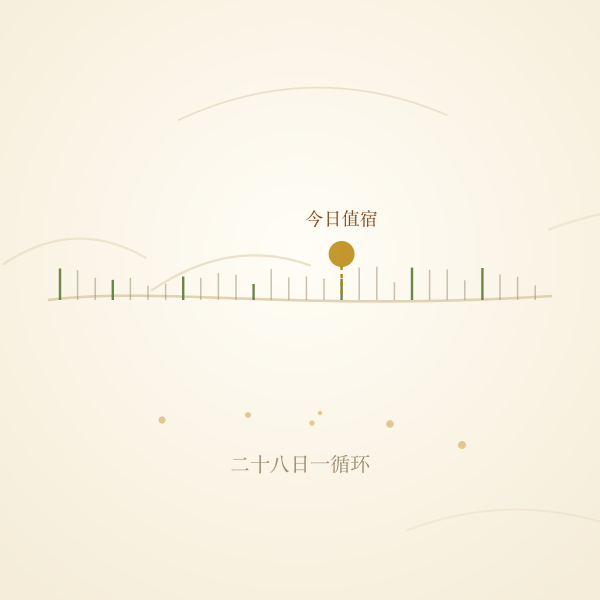 值宿二十八日轮值日轴插画