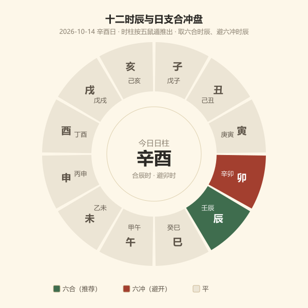 今日时辰与日支六合六冲盘