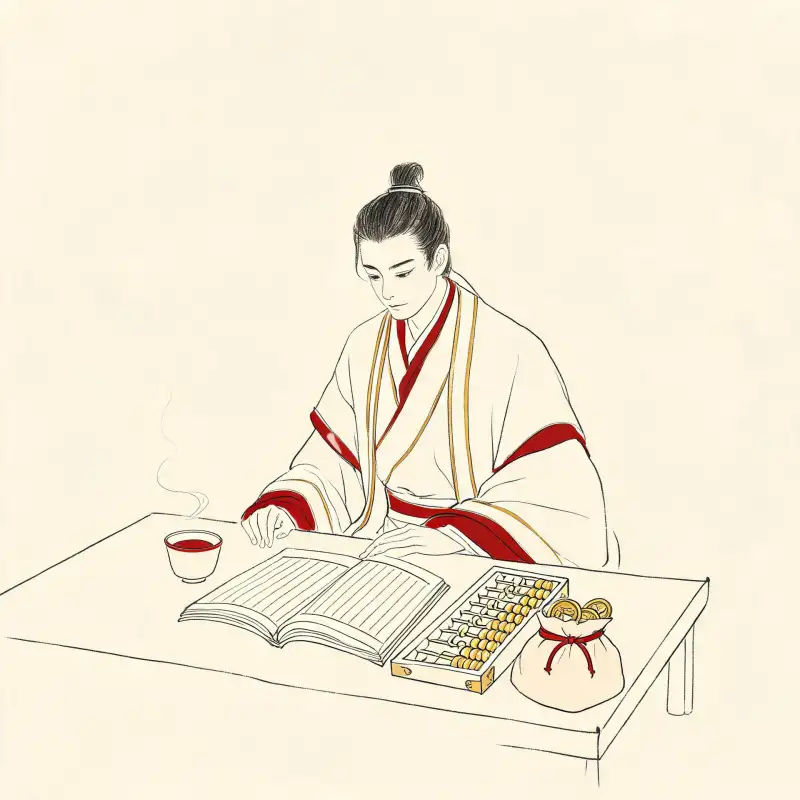 账房核账收纳财源插画