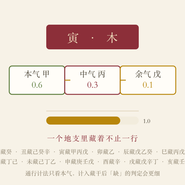 地支藏干层次示意插画
